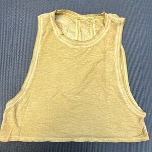 Distressed Chartreuse Lululemon Tank